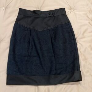 Nanette Laporte black linen skirt with pocket size 8